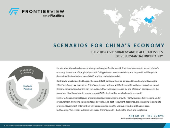Scenarios for China's Economy